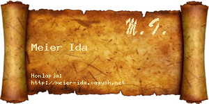 Meier Ida névjegykártya